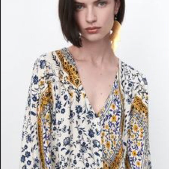 NWT Zara Printed Floral Tunic Dress - Picture 3 of 5